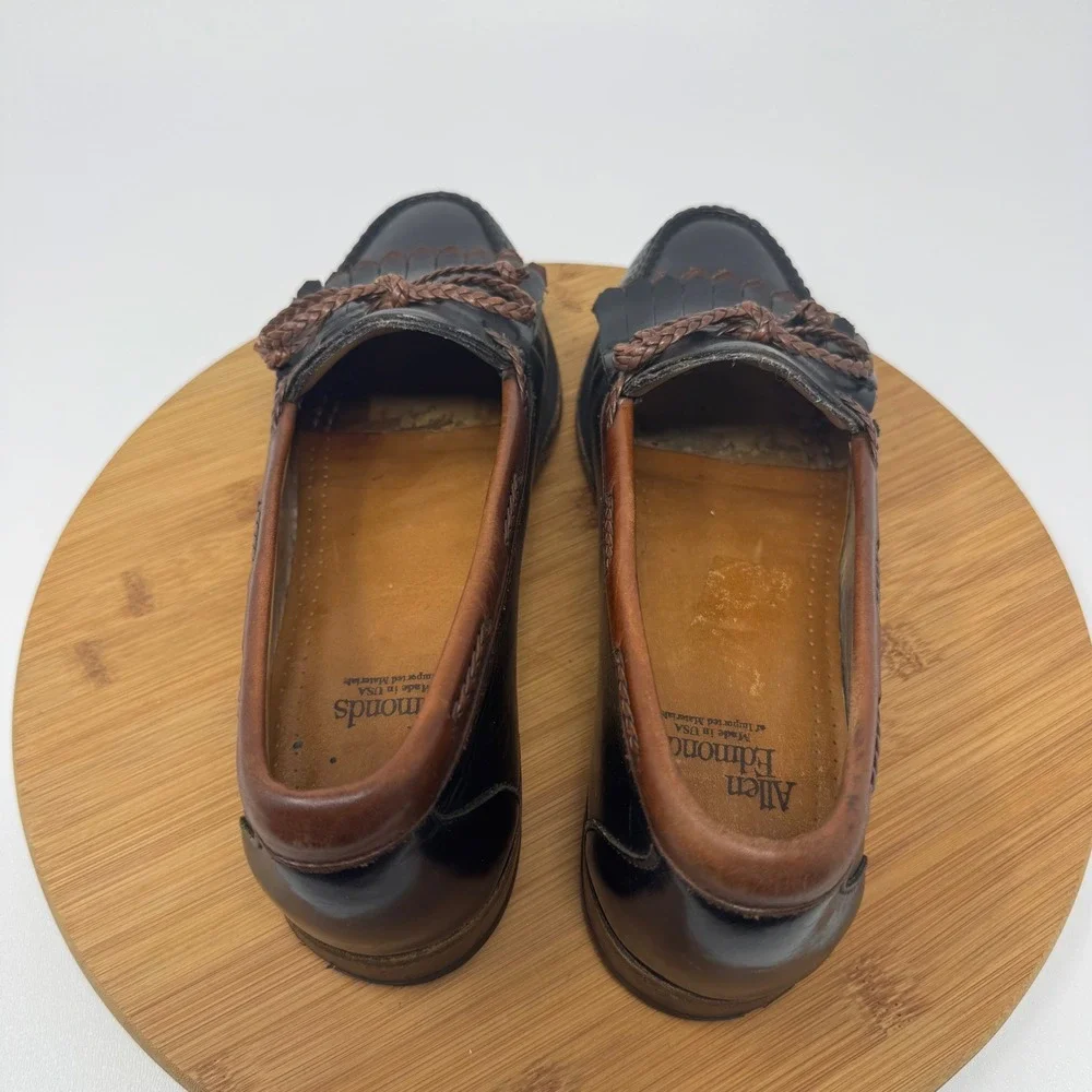 Allen Edmonds Mens 9.5 C Nashua Kiltie Tassel Loafers Black Brown Leather 47212